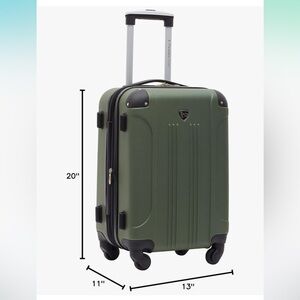 Traveler’s Club 20” Thyme / Olive Green Hardside Spinner Carry On Luggage